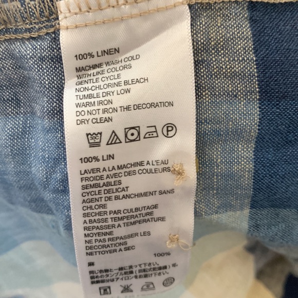 Tommy Bahama relax blue plaid modern fit short sleeve 100% linen mens large - Picture 6 of 9